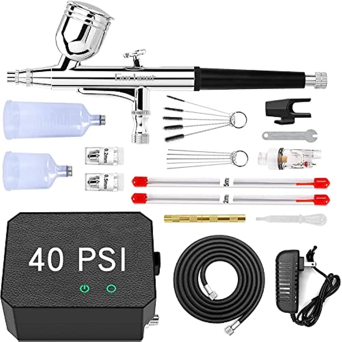 Airbrush Kit With Compressor Portable Mini Air Brush Spray Gun With  Compressor Kit Single-dual Action Paint Set-black